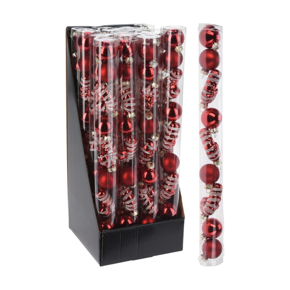 TUBO 9 PENDENTI D3 VETRO ROSSO